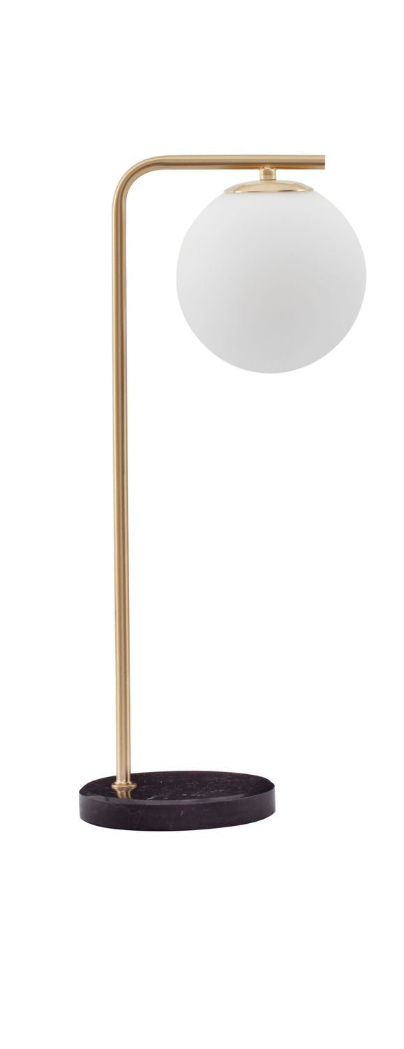 Lampe à poser Alvarez dorée, verre