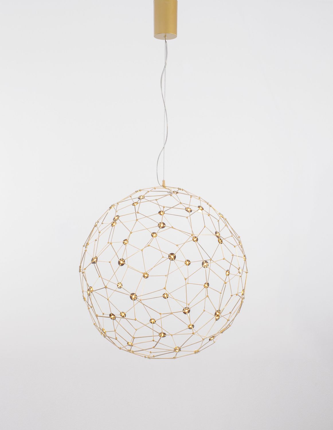 Suspension Sole dorée, H 310 cm
