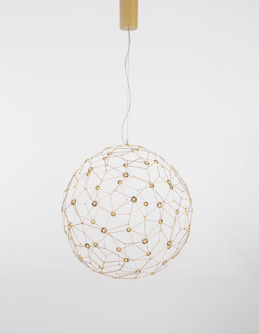 Suspension Sole dorée, H 310 cm
