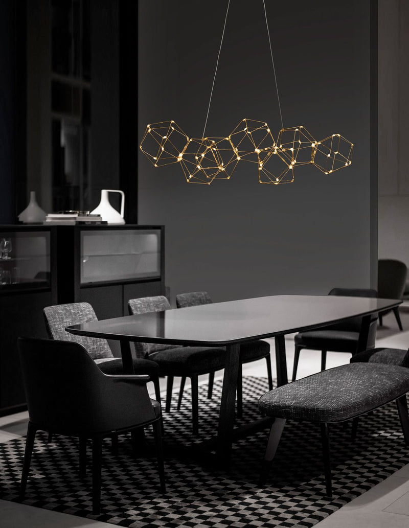 Suspension Nebula dorée, H 120 cm (9186807)