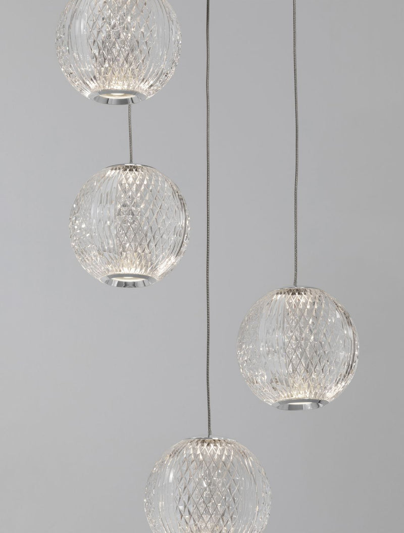 Suspension Brillante chromée, H 120 cm (9186910)
