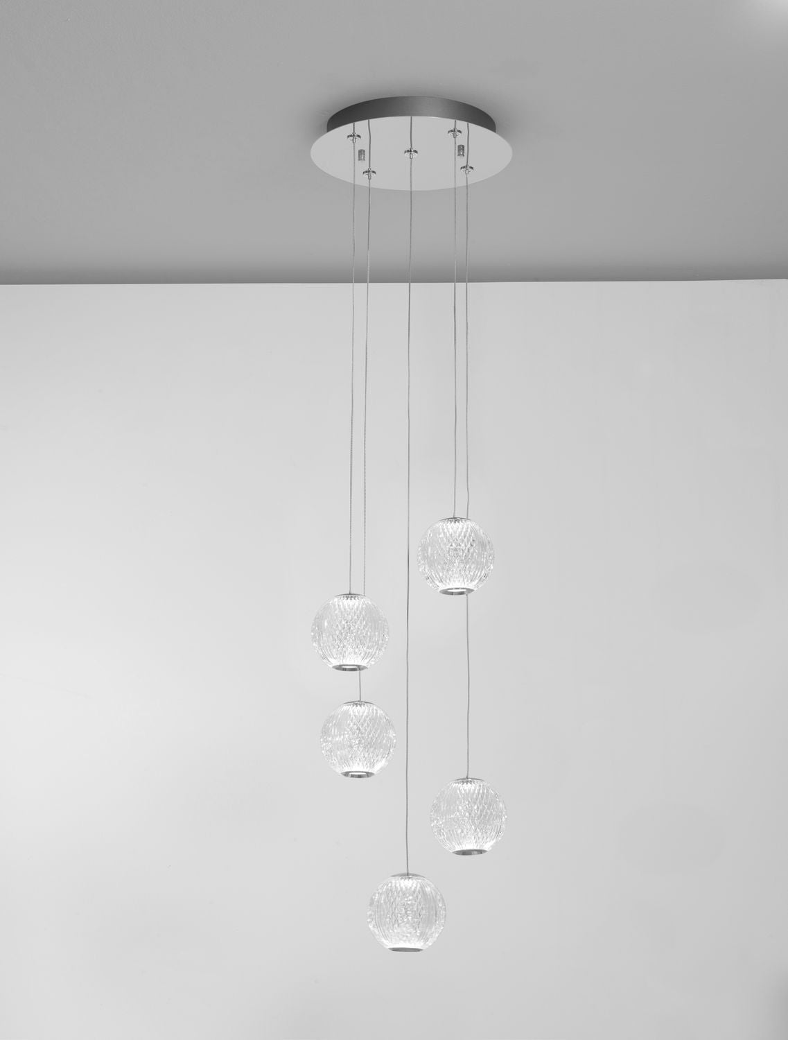 Suspension Brillante chromée, H 120 cm (9186910)