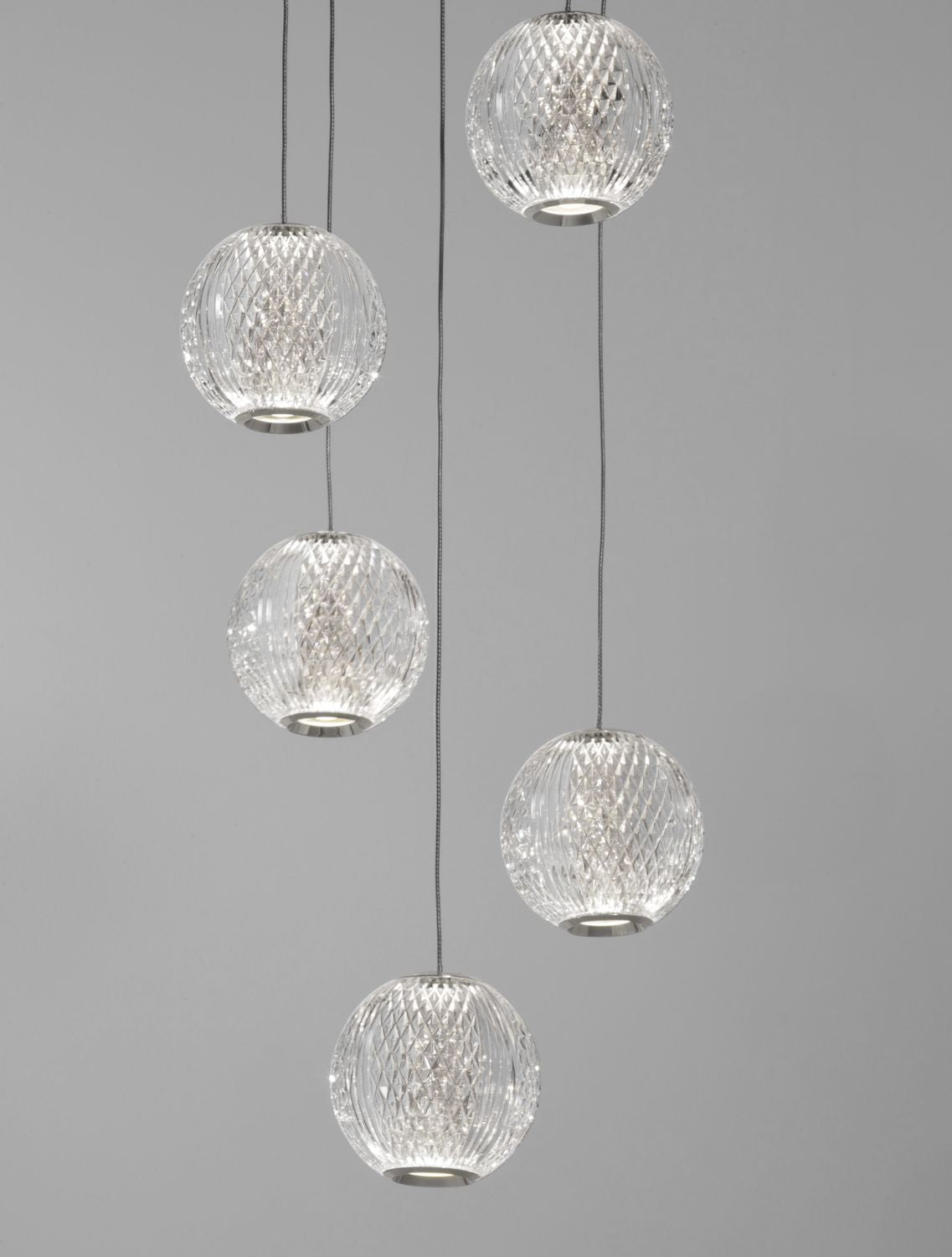 Suspension Brillante chromée, H 120 cm (9186910)