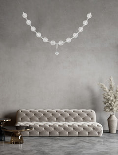 Suspension Brillante chromée, L 185 cm