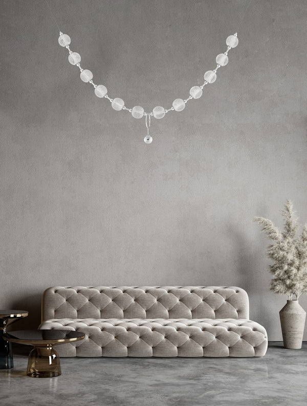 Suspension Brillante chromée, L 185 cm