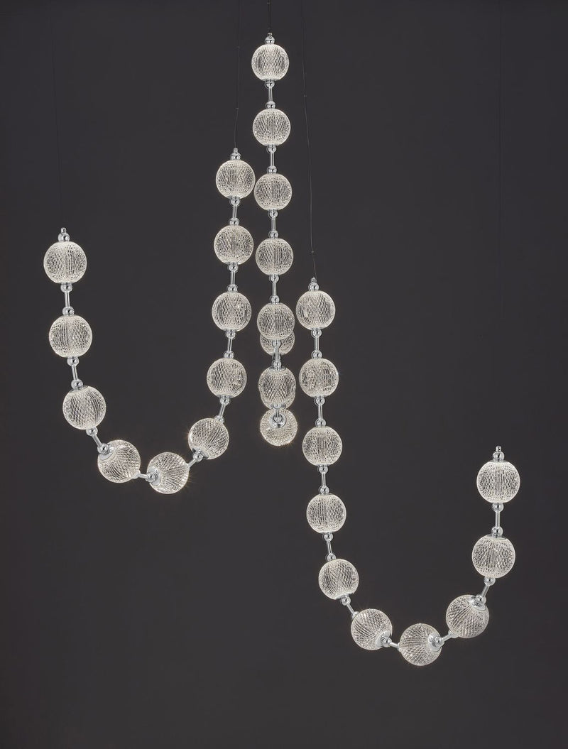 Suspension Brillante chromée, cristal