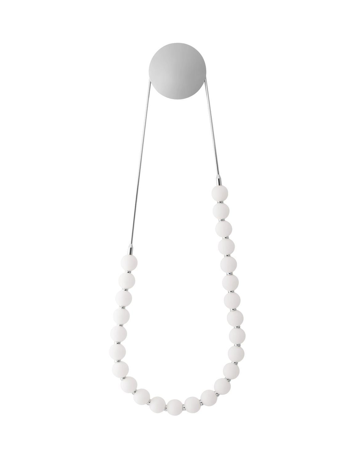 Applique murale Perla chromée, verre, H 132 cm
