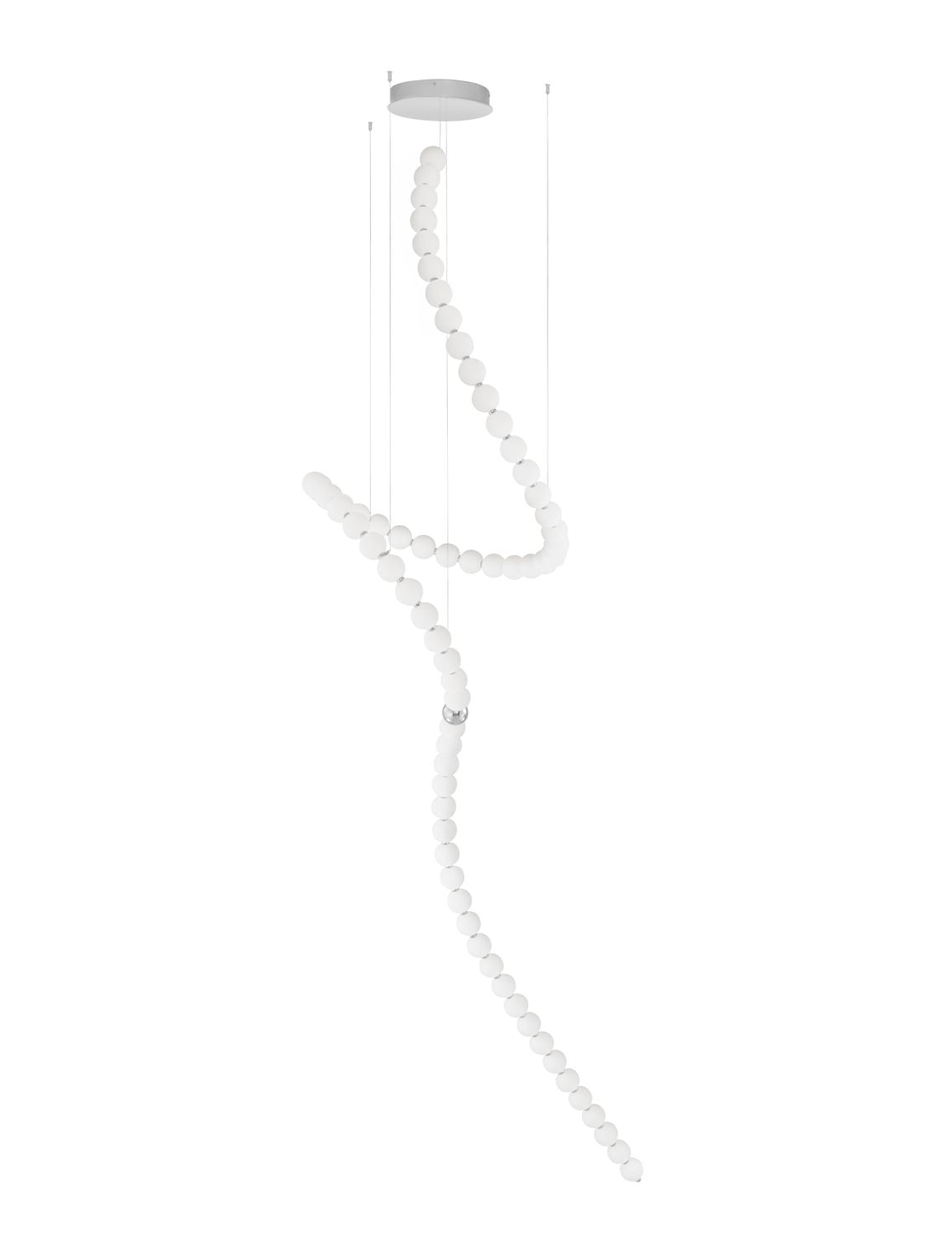 Suspension Perla chromée, verre, H 400 cm