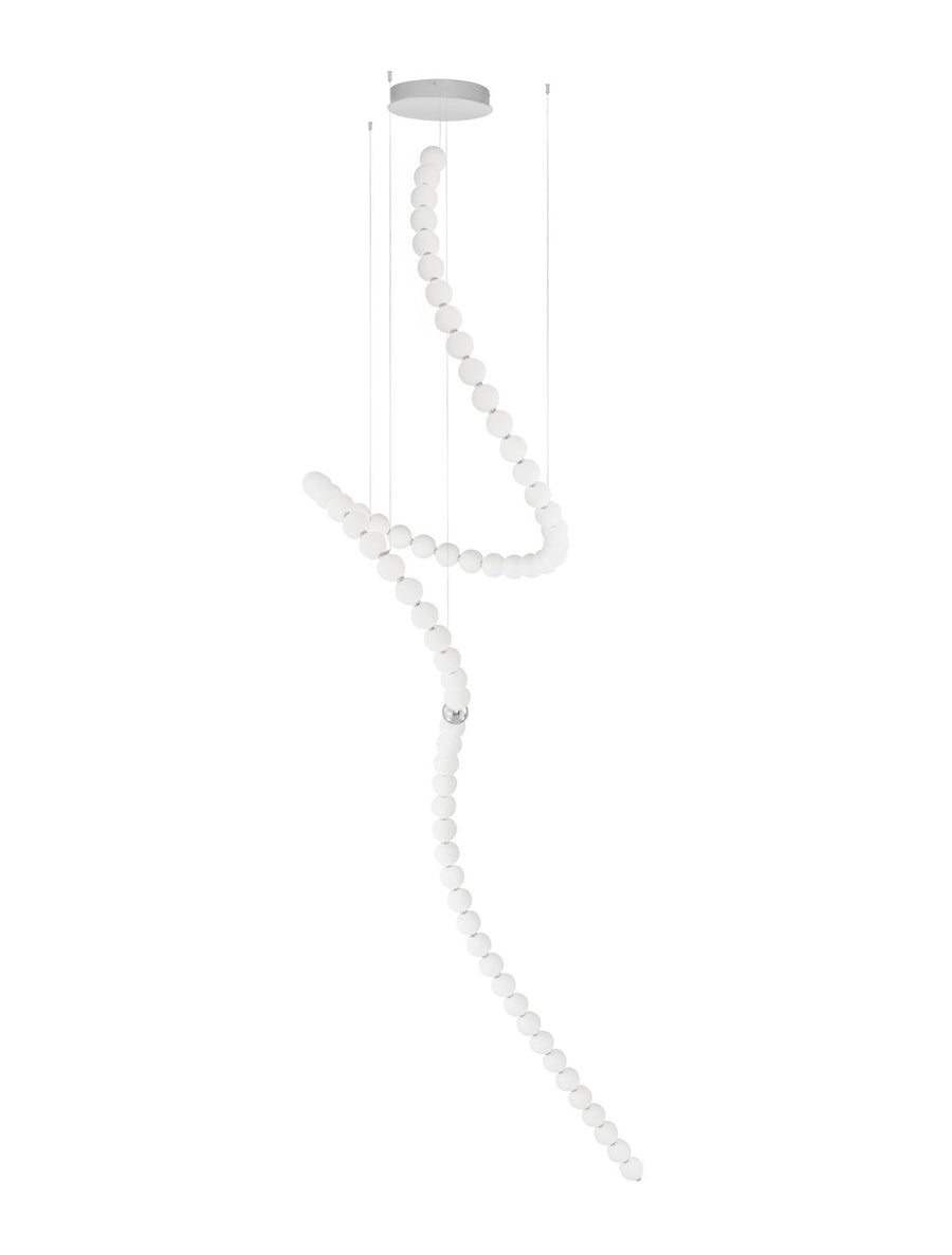 Suspension Perla chromée, verre, H 400 cm