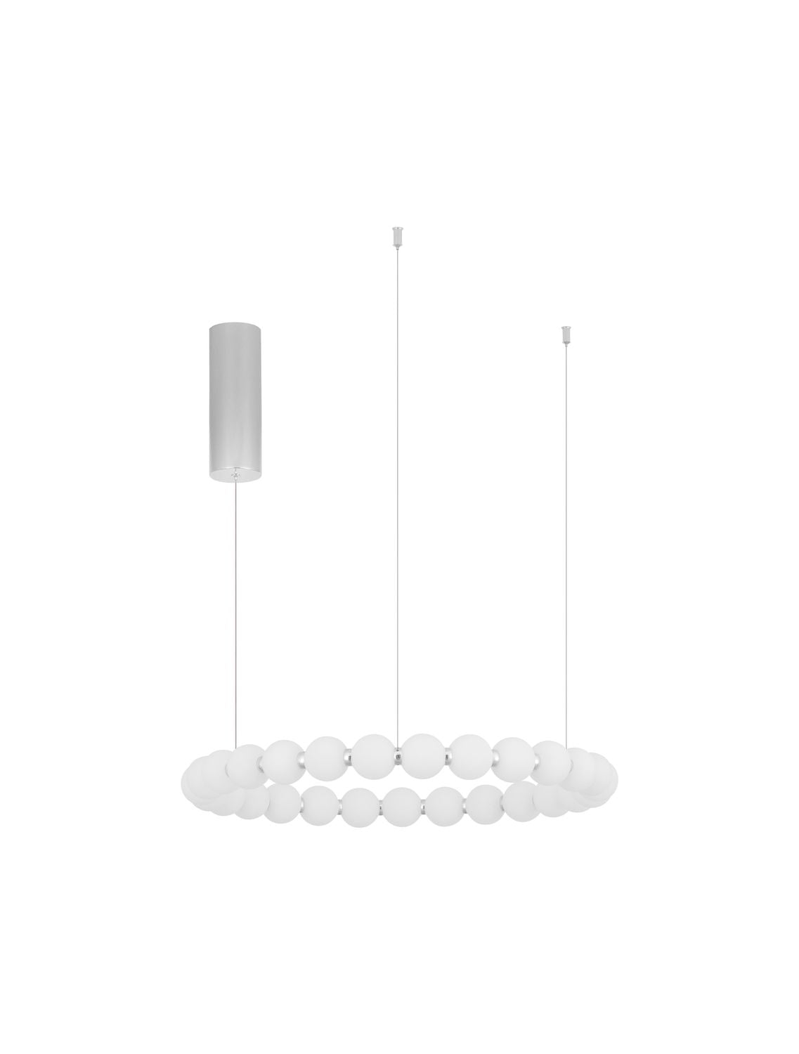 Suspension Perla chromée, verre, H 200 cm (9186916)