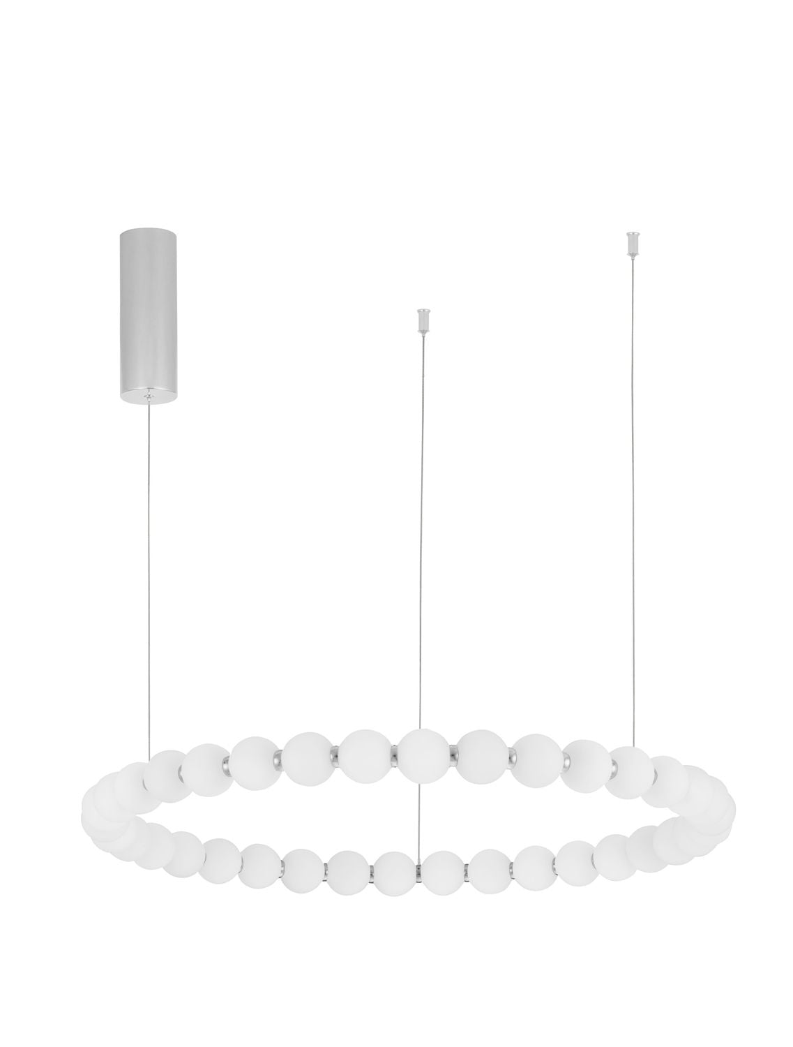 Suspension Perla chromée, verre, H 200 cm (9186917)