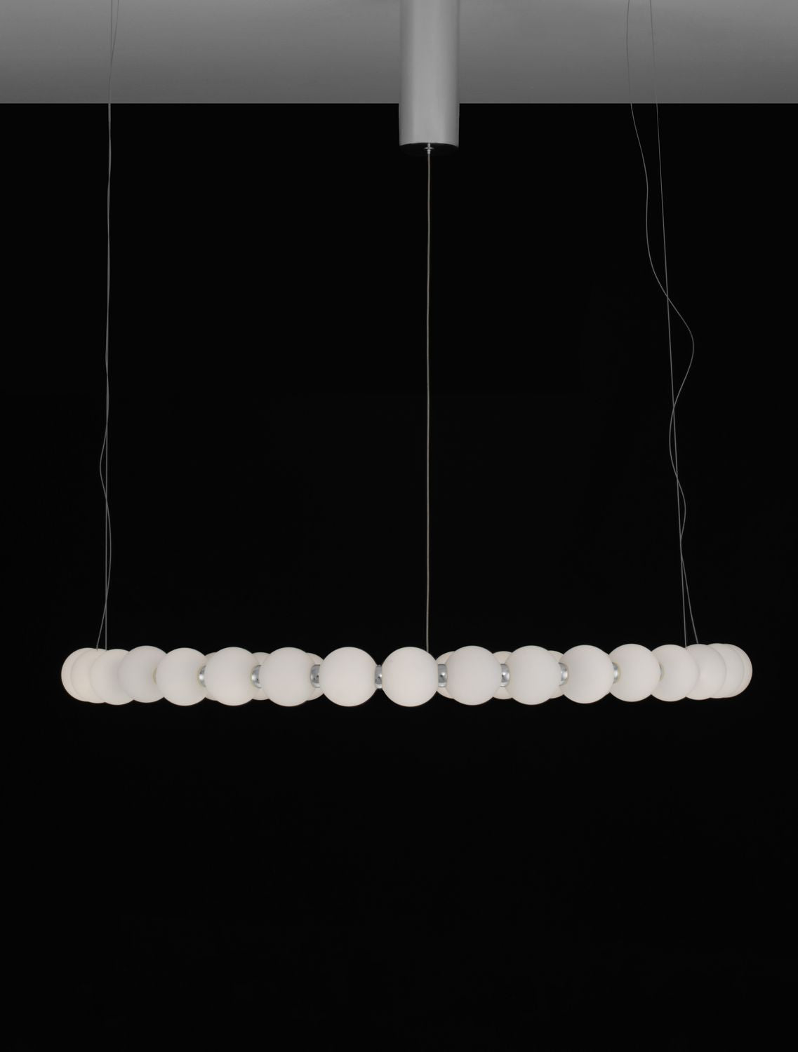 Suspension Perla chromée, verre, H 200 cm (9186917)