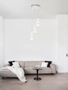 Suspension Perla chromée, verre, H 150 cm (9186919)