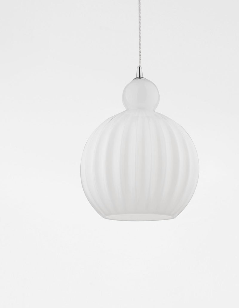 Suspension Odell blanche, verre