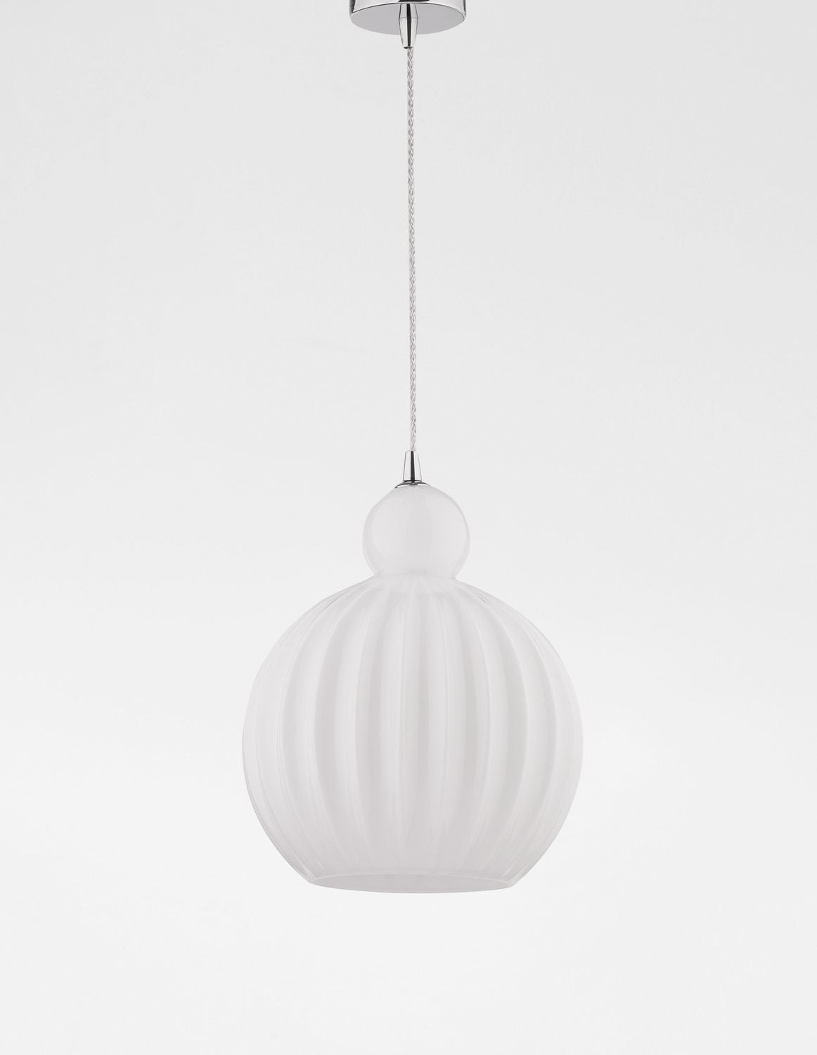 Suspension Odell blanche, verre