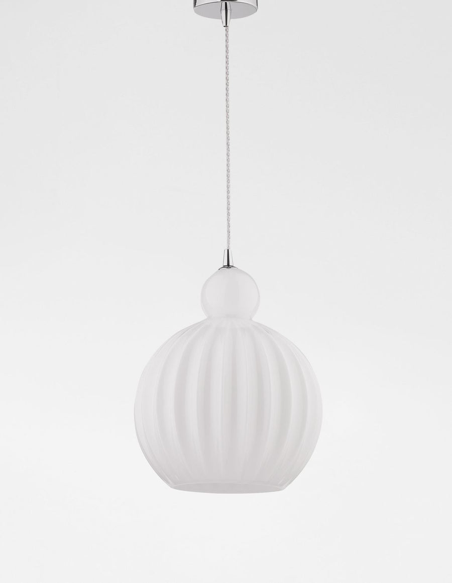 Suspension Odell blanche, verre