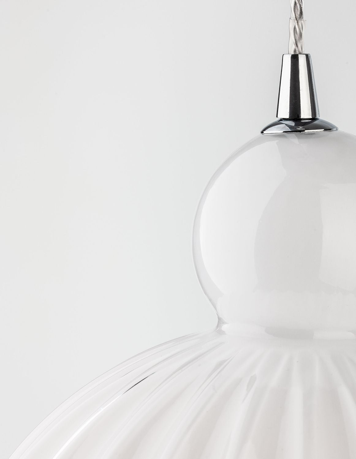 Suspension Odell blanche, verre