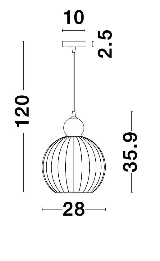 Suspension Odell blanche, verre