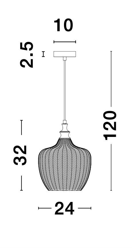Suspension Loni noire, verre (9191242)
