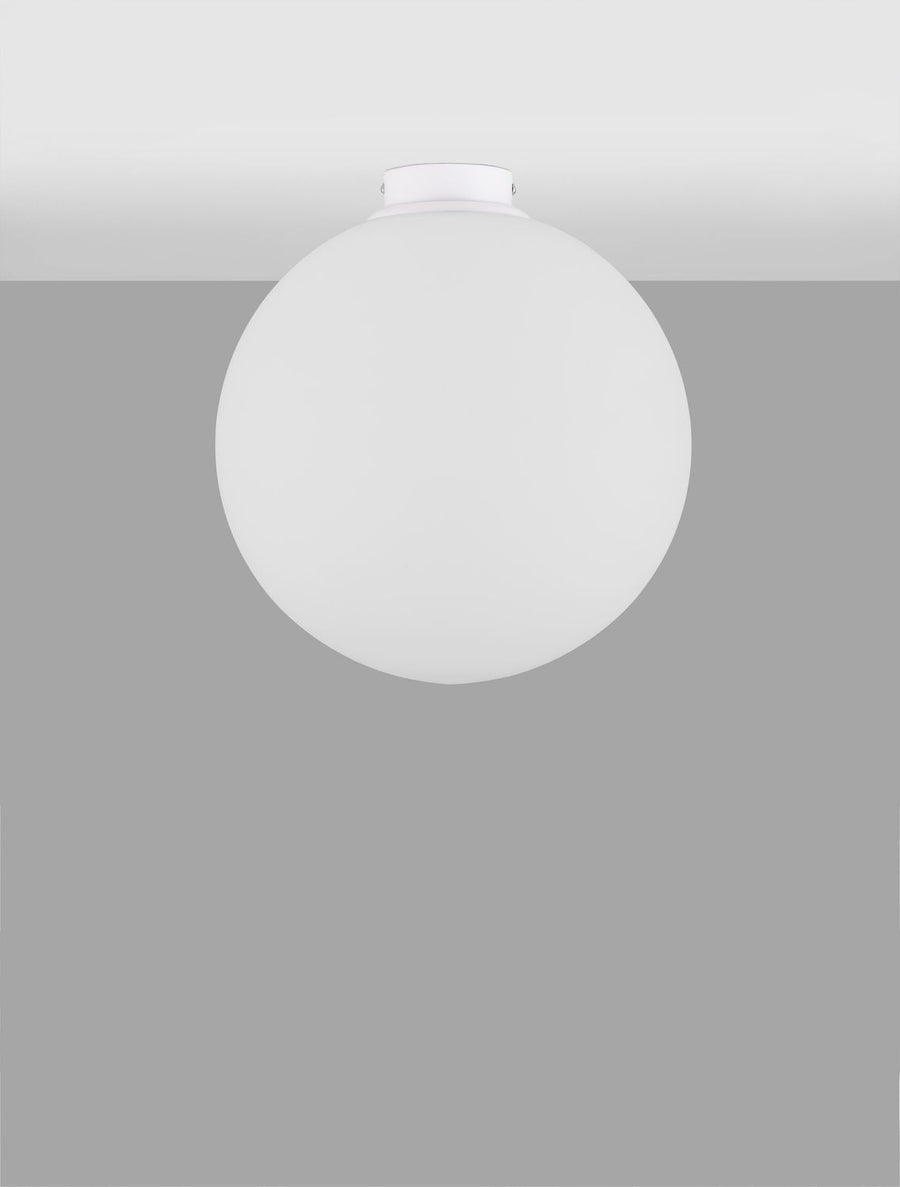 Plafonnier Nevoso blanc, verre