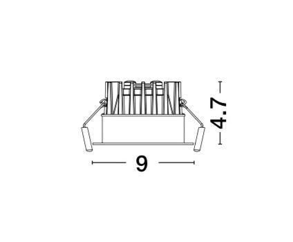 Projecteur extérieur Blade noir, L 9 cm