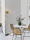 Lampadaire Sianna doré, verre