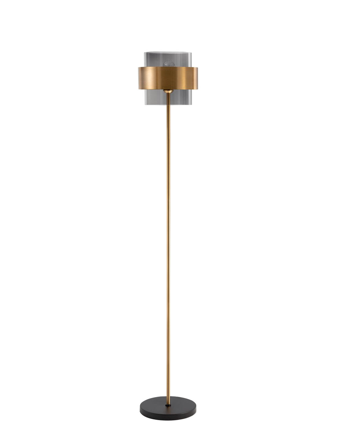 Lampadaire Sianna doré, verre
