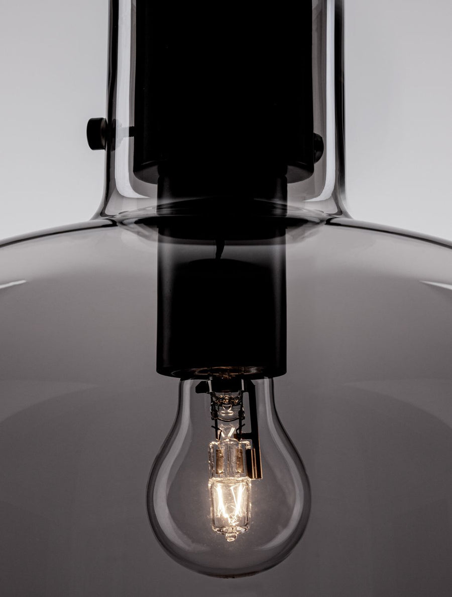 Suspension Cinzia noire, verre, H 248 cm