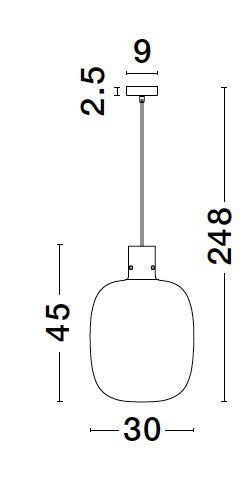 Suspension Cinzia noire, verre, H 248 cm