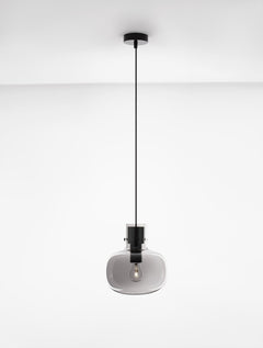 Suspension Cinzia noire, verre, H 228 cm