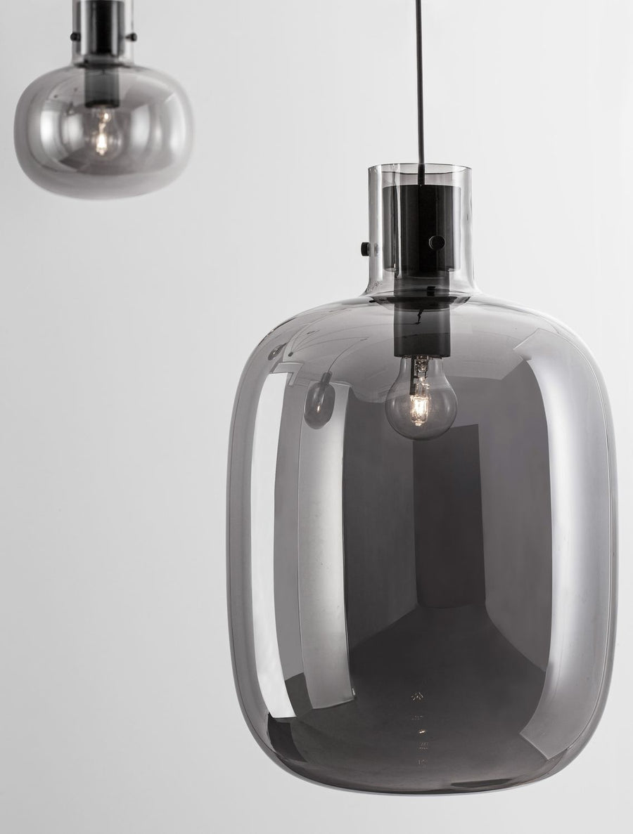 Suspension Cinzia 4 lumières noire, verre