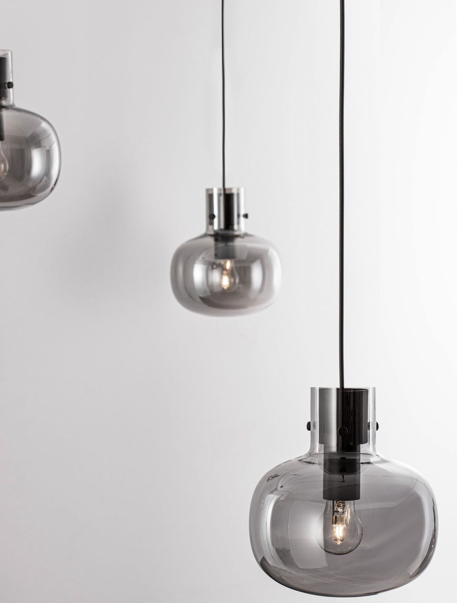Suspension Cinzia 4 lumières noire, verre