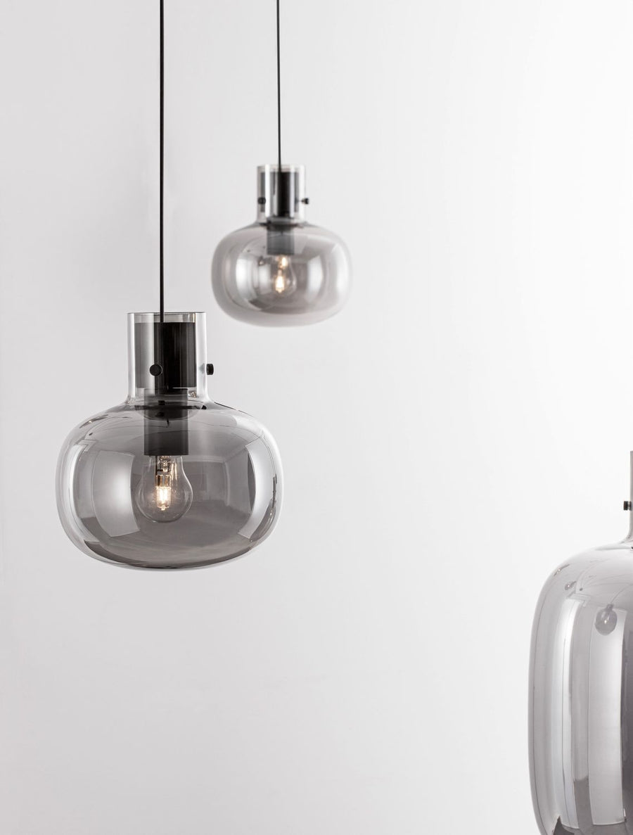 Suspension Cinzia 4 lumières noire, verre