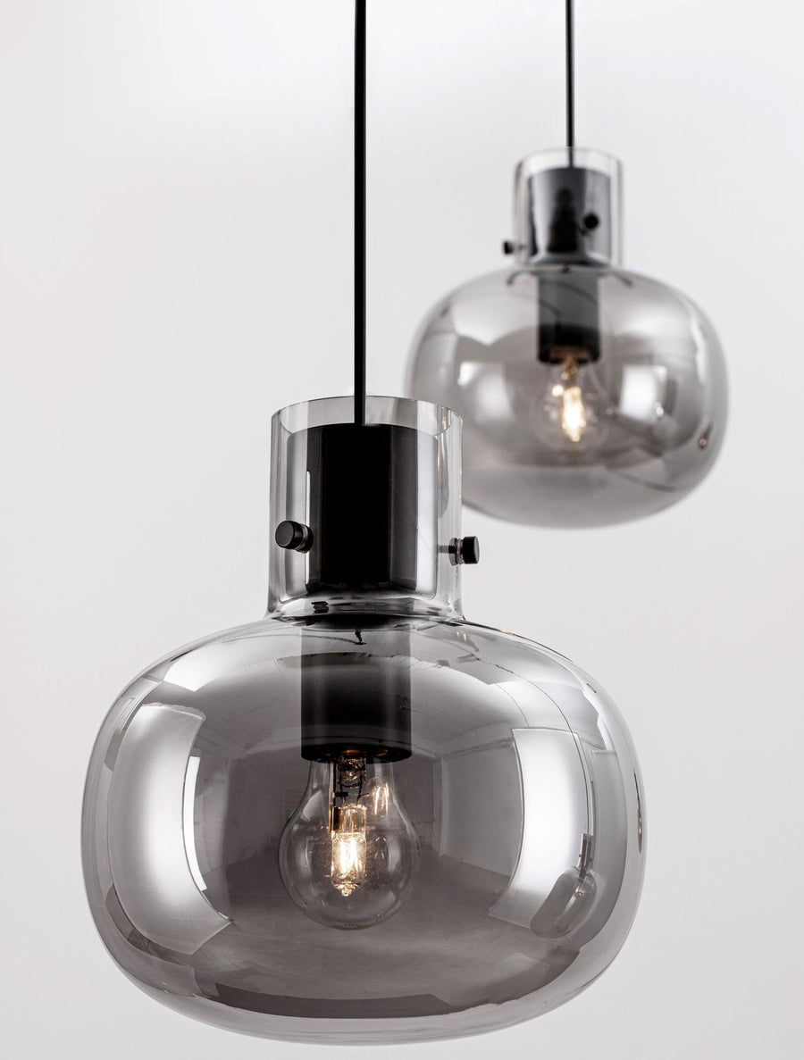 Suspension Cinzia 4 lumières noire, verre