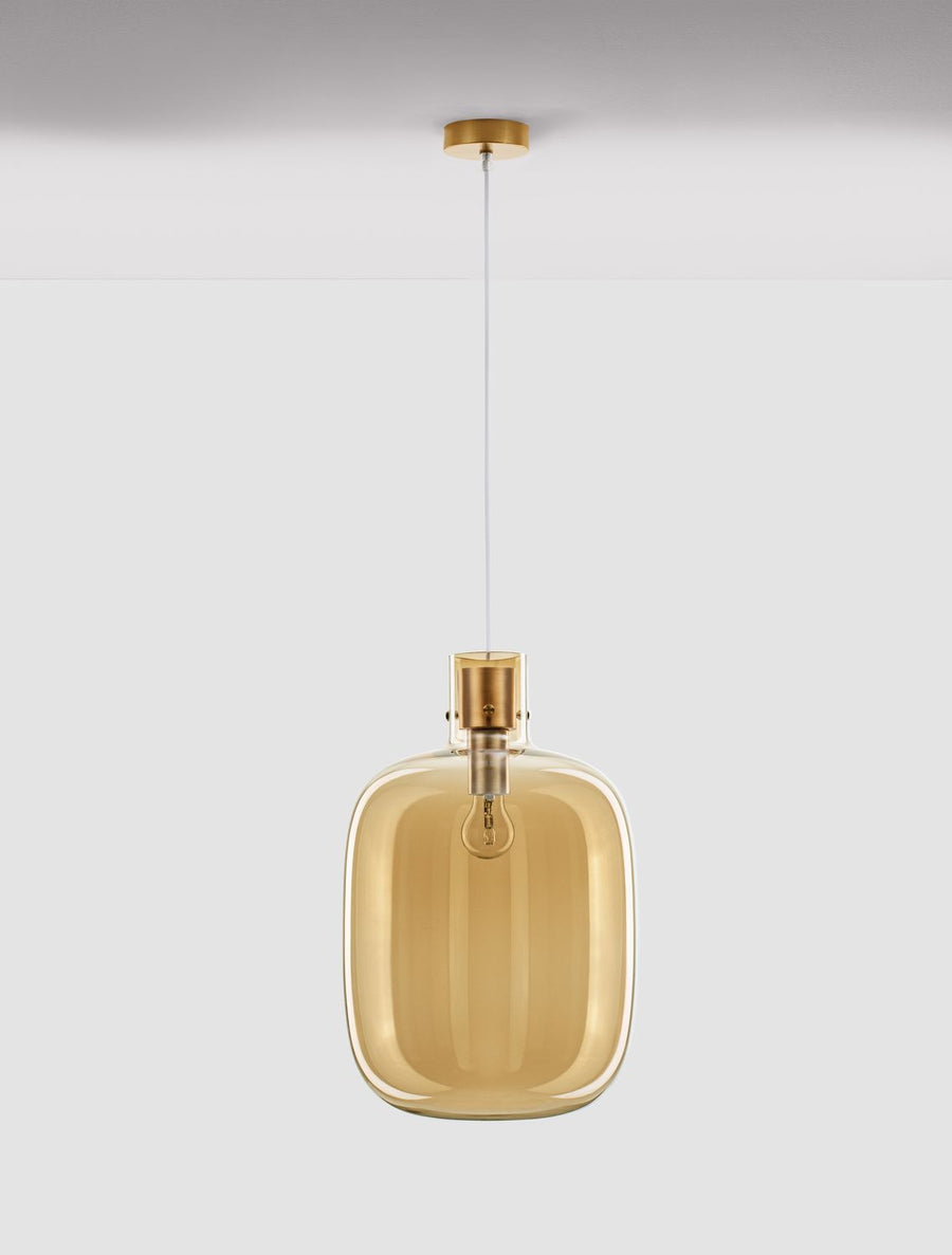 Suspension Cinzia dorée, verre, H 198 cm (9236640)