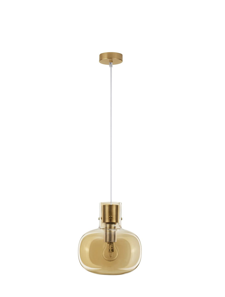 Suspension Cinzia dorée, verre, H 178 cm