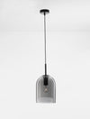 Suspension Velor noire et fumée, verre