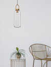 Suspension Irvine dorée, verre, H 255 cm