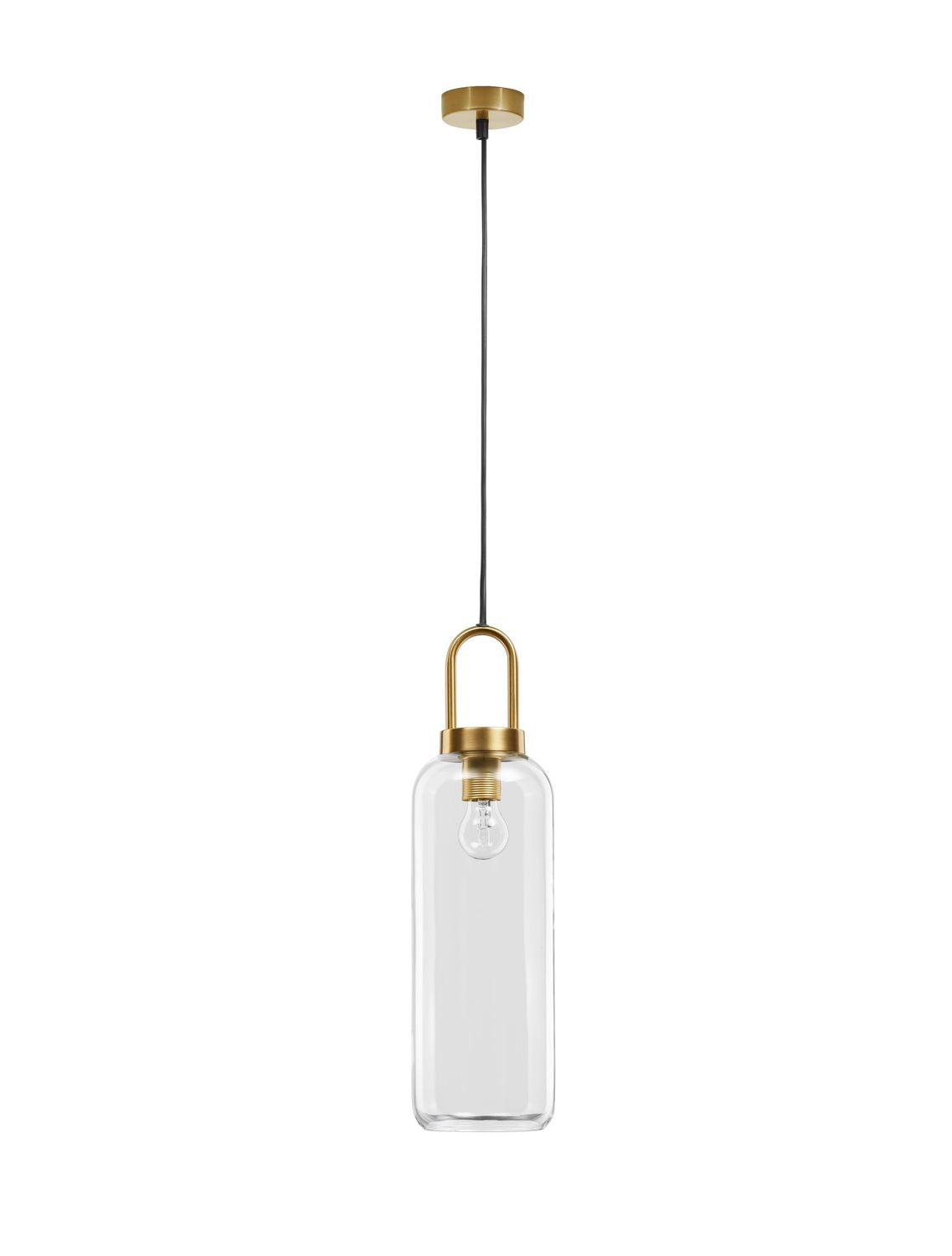 Suspension Irvine dorée, verre, H 255 cm
