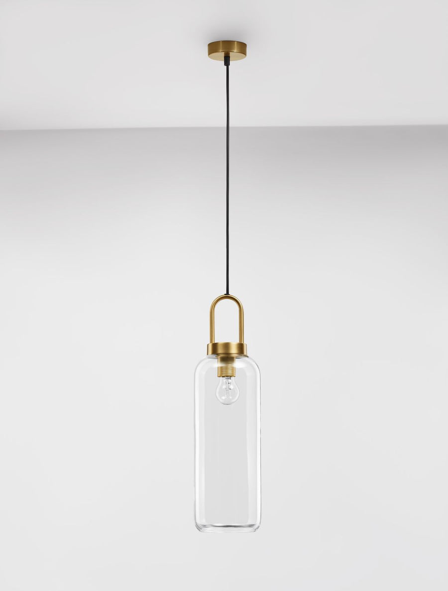 Suspension Irvine dorée, verre, H 255 cm