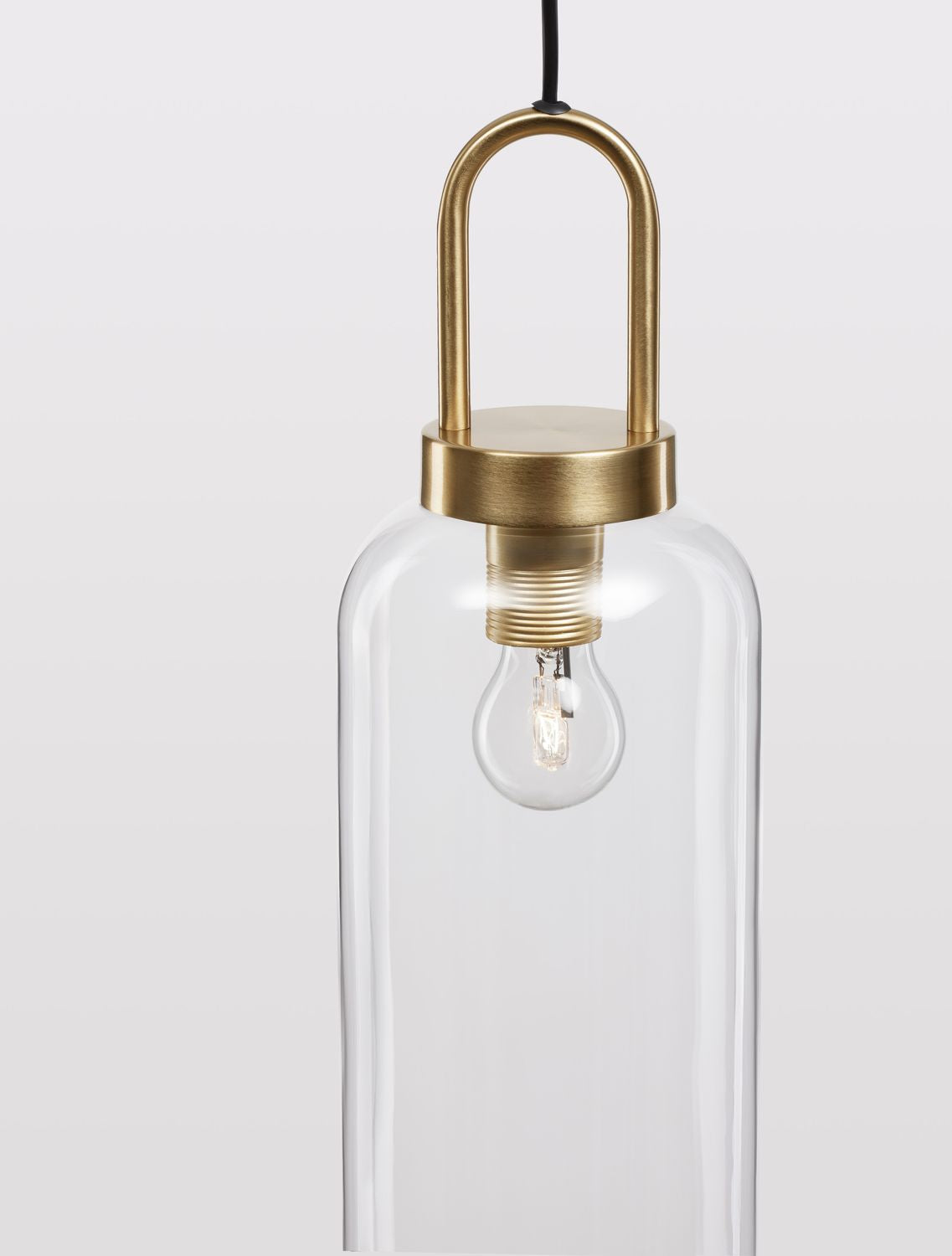 Suspension Irvine dorée, verre, H 255 cm