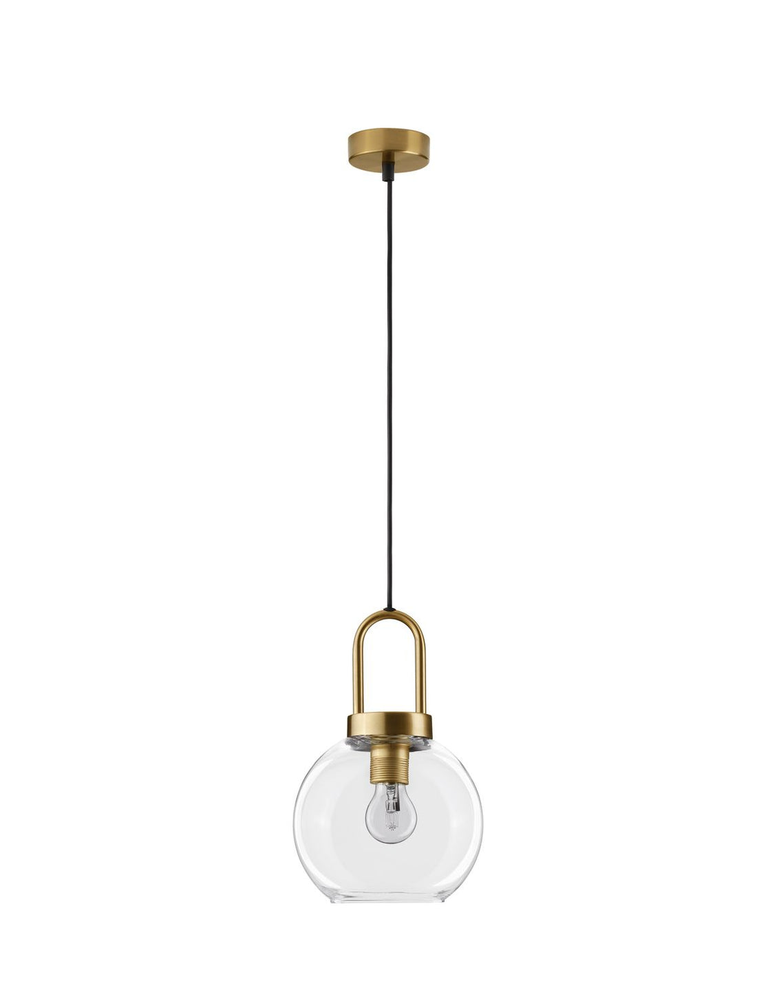 Suspension Irvine dorée, verre, H 230 cm