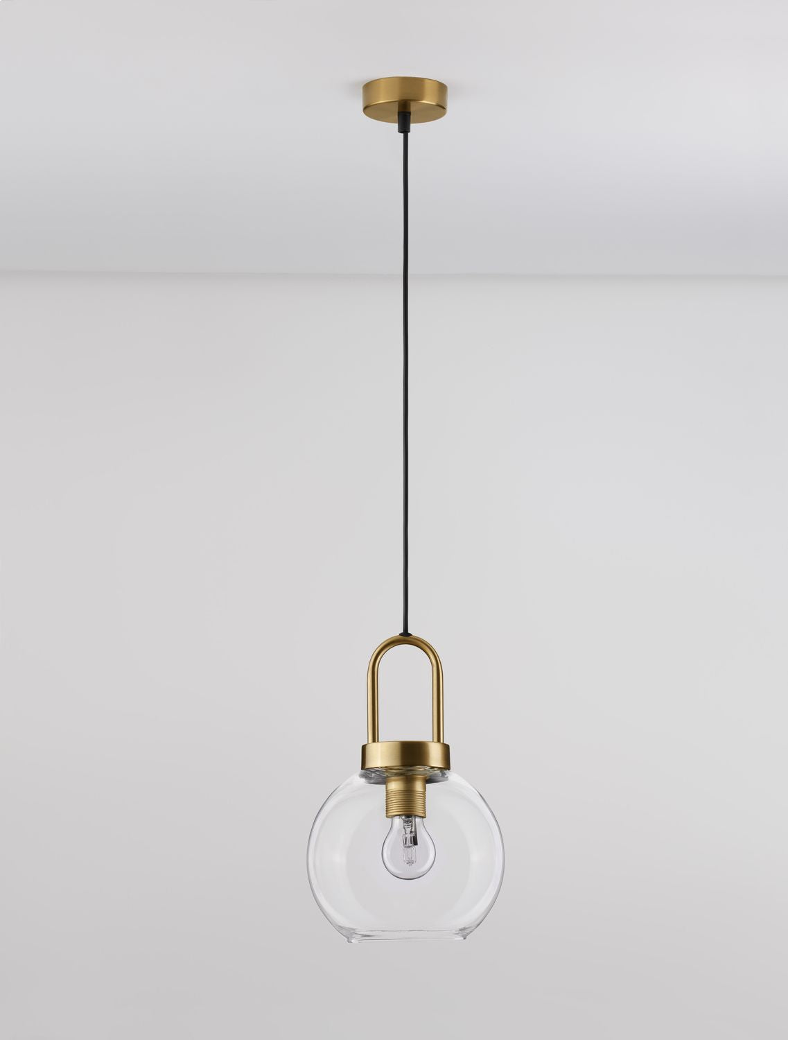 Suspension Irvine dorée, verre, H 230 cm
