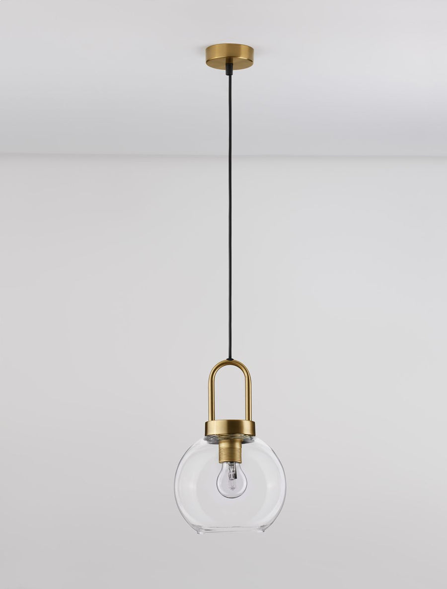Suspension Irvine dorée, verre, H 230 cm