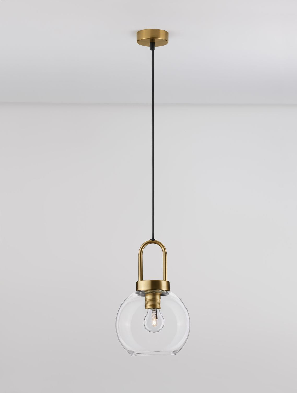 Suspension Irvine dorée, verre, H 230 cm