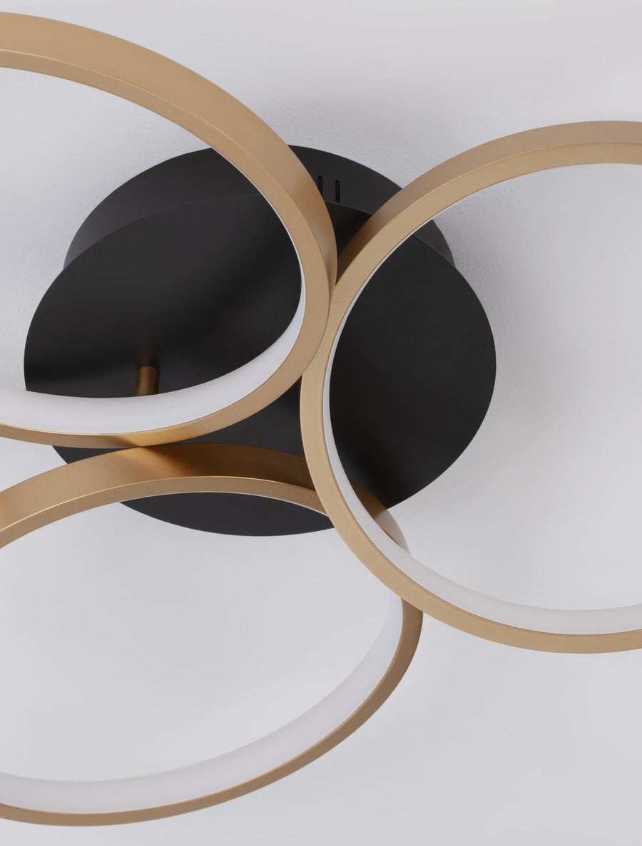 Plafonnier Elize noir, Ø 55 cm