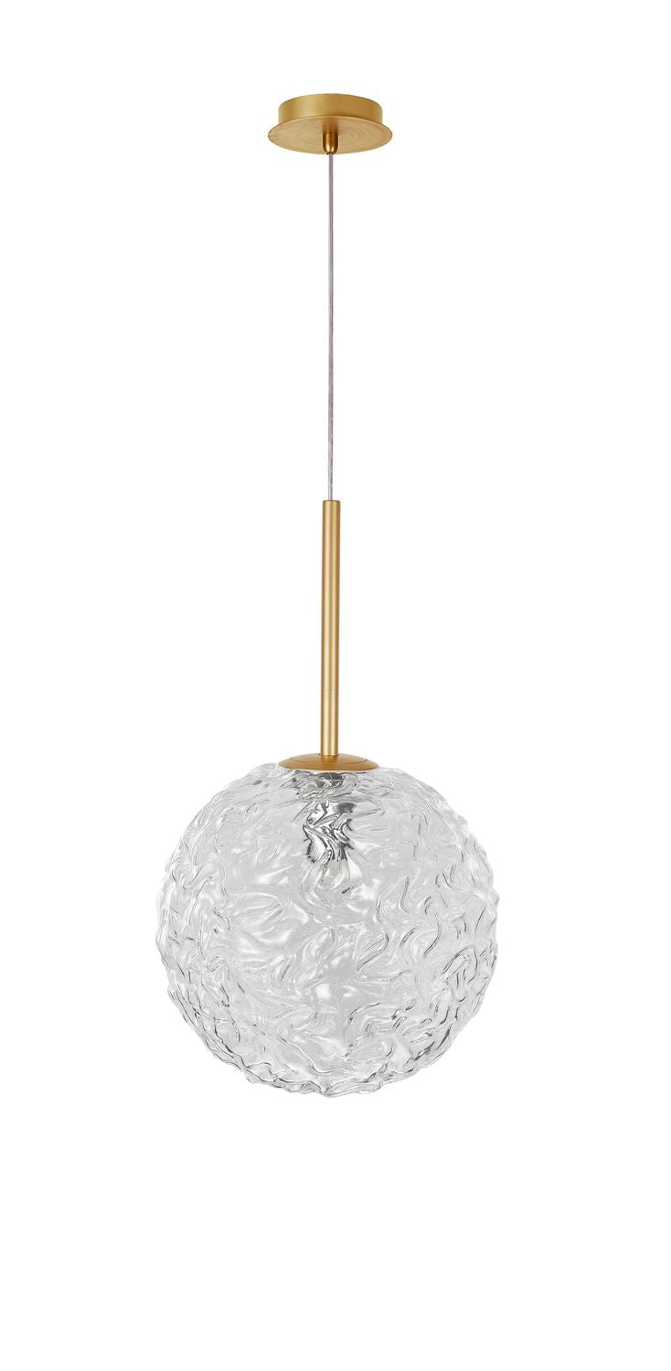 Suspension Mirano dorée et transparente, verre