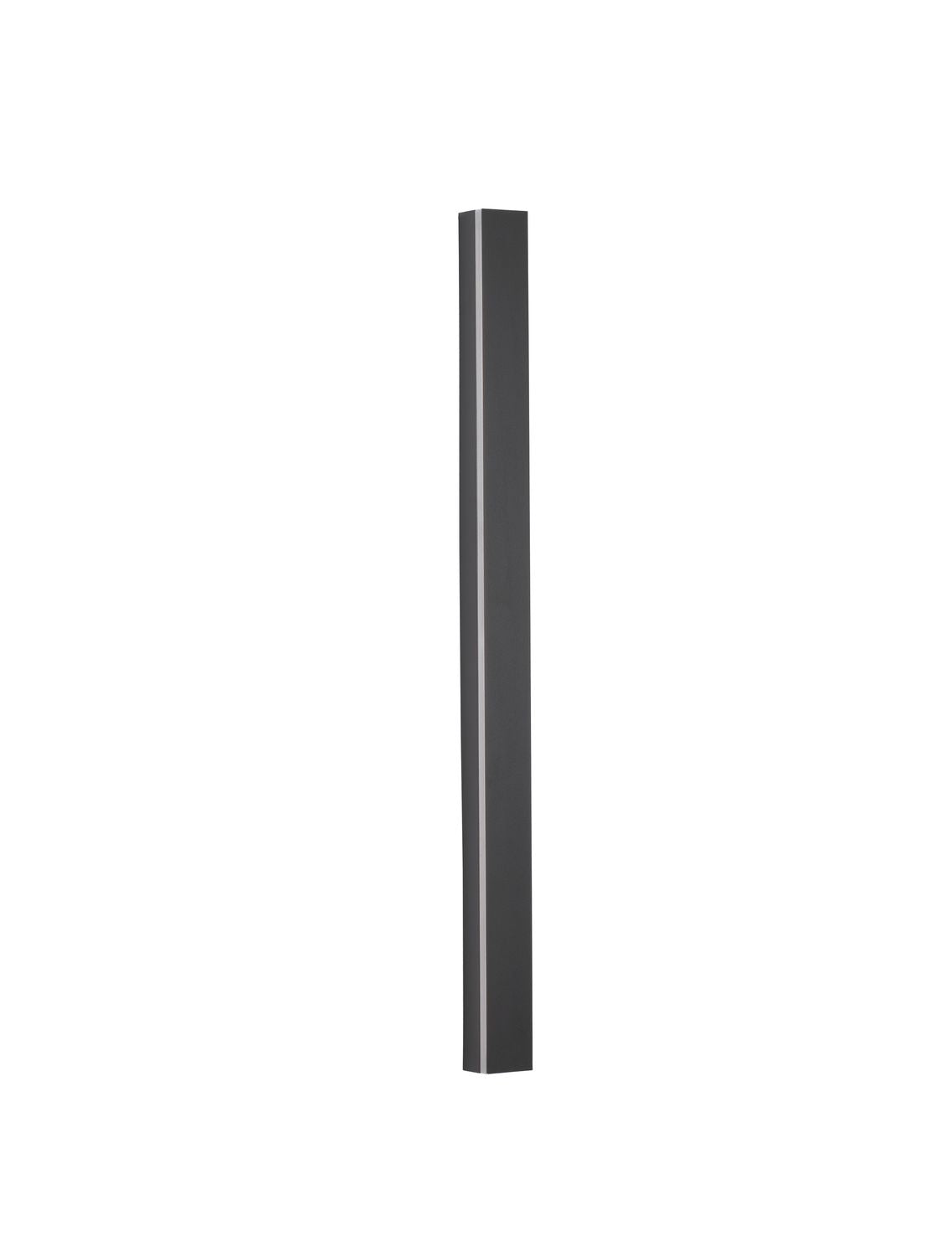 Produit de face sur fond blanc, longue applique noire rectiligne vue de face