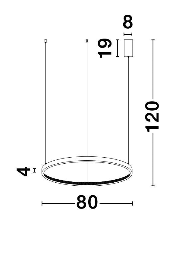 Suspension Preston dorée, H 120 cm (9285801)