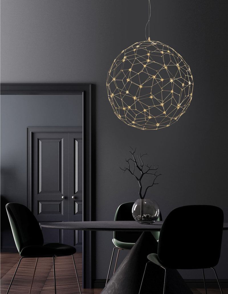 Suspension Sole dorée, H 330 cm